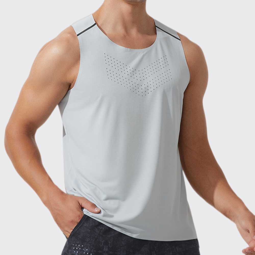 Outdoor Sport Logo - قميص رياضي رجالي بدون أكمام سريع
