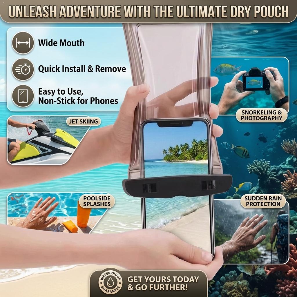 Outdoor Sports Accessories - حافظة هاتف مقاومة للماء شفافة، حقيبة