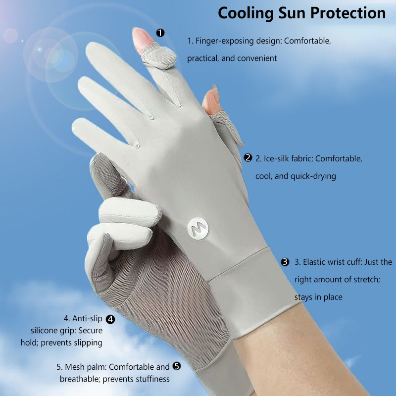 قفازات واقية من الشمس مصنوعة م - مراجعة Outdoor Sport Gloves وسعره