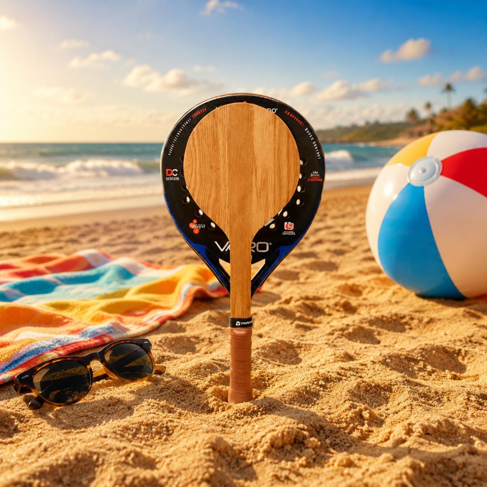 مضرب تنس شاطئي خشبي، مضرب تدري - مراجعة Outdoor Sports Accessories وسعره