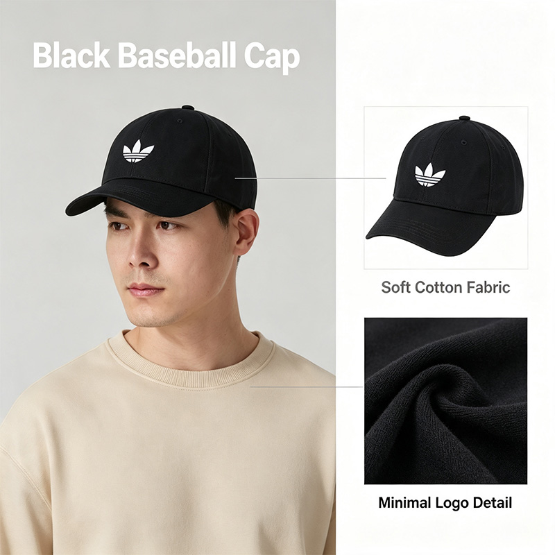 قبعة بيسبول سوداء من أديداس مص - مراجعة Outdoor Sport Logo وسعره
