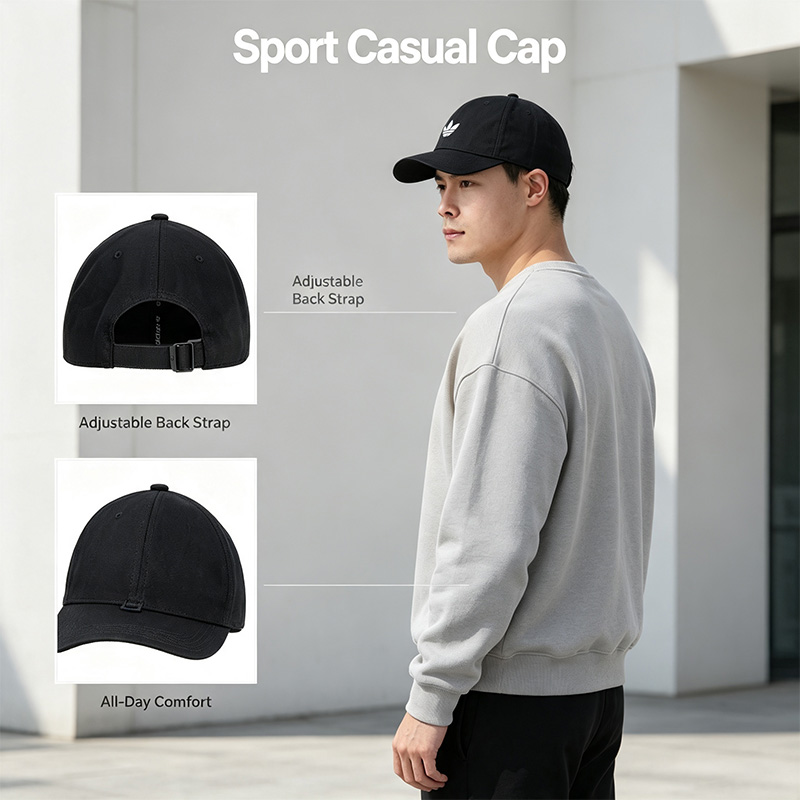 قبعة بيسبول سوداء من أديداس مص - مراجعة Outdoor Sport Logo وسعره