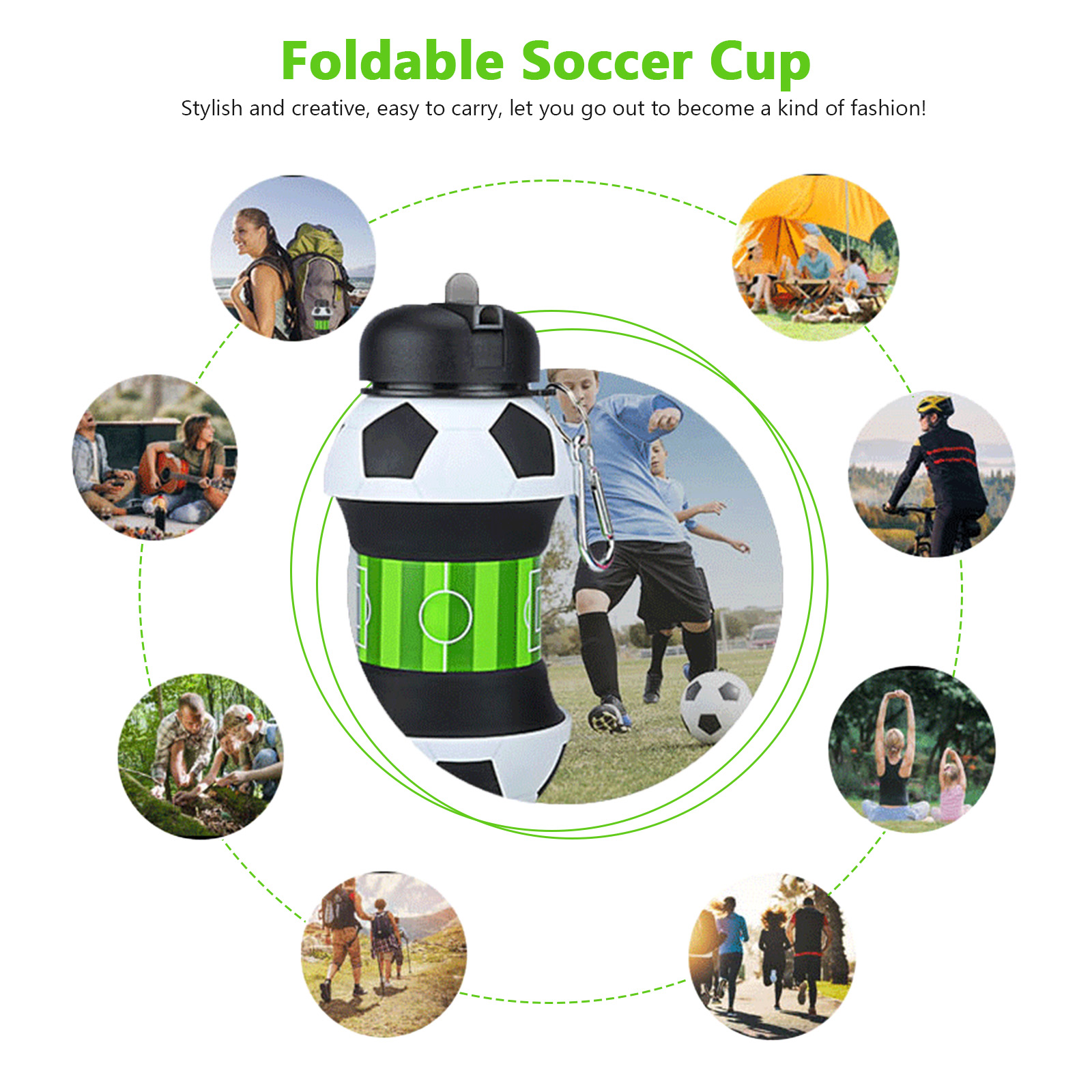 زجاجة ماء قابلة للطي على شكل ك - مراجعة Outdoor Sport Field وسعره